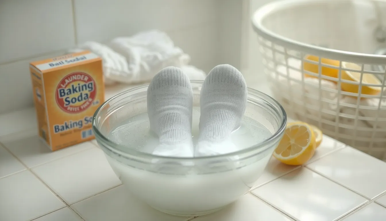 blanchir des chaussettes avec du bicarbonate