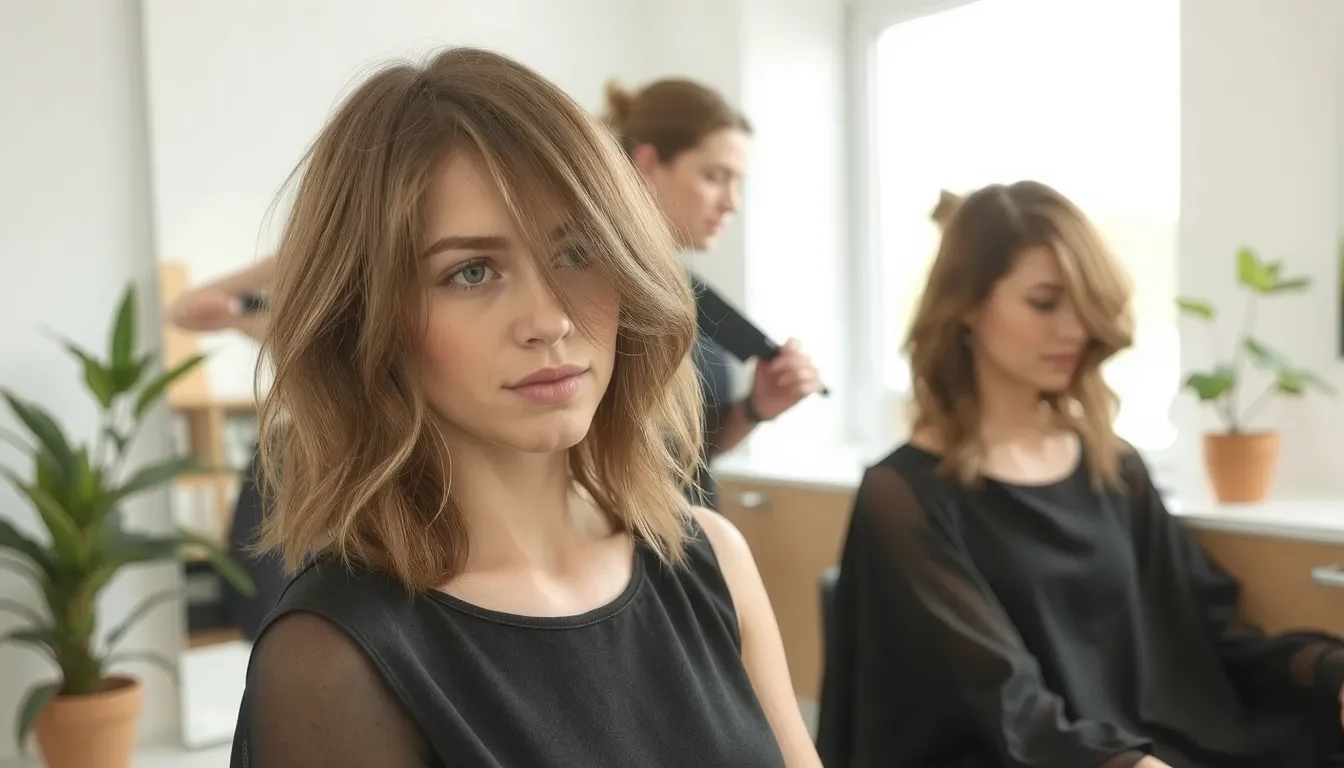 coiffure cheveux mi long fin
